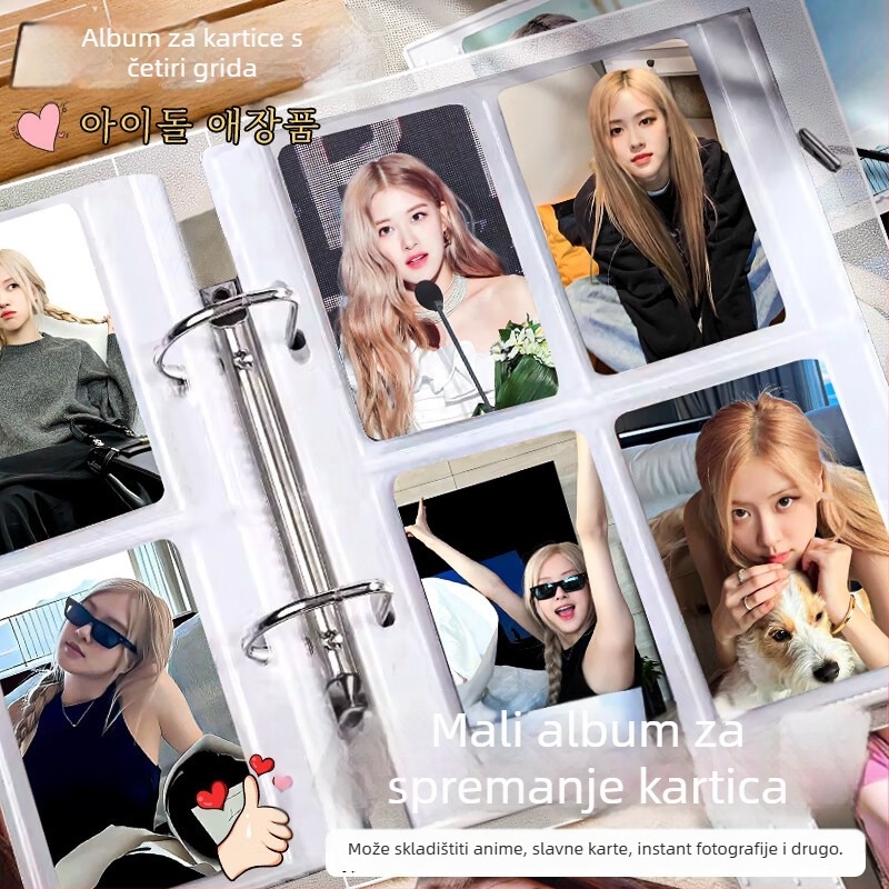 Sihe Culture Fotoalbum s slobodnim listovima i PP korom, prozirne kartice stranice, 20 unutarnjih stranica, Šifra D04