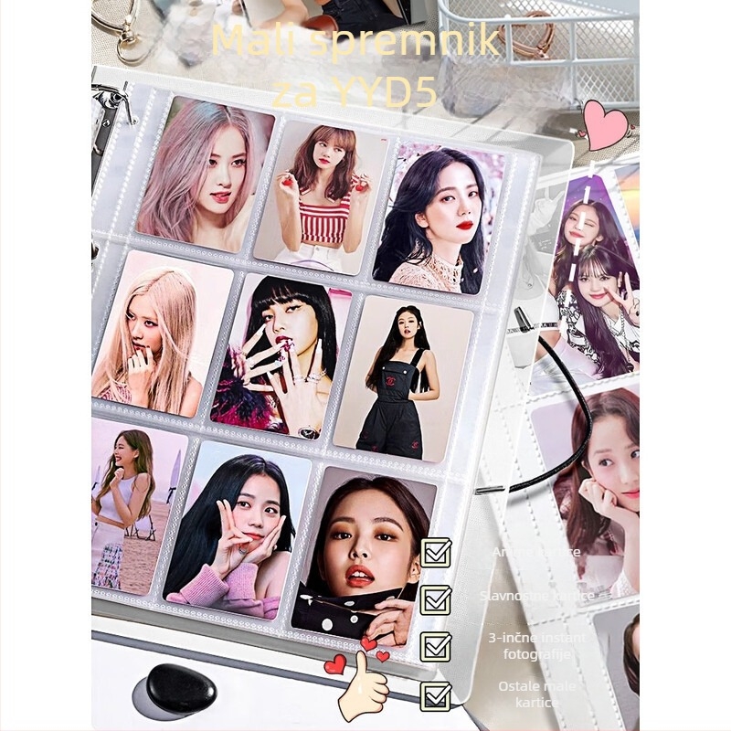 Sihe Culture Fotoalbum s slobodnim listovima i PP korom, prozirne kartice stranice, 20 unutarnjih stranica, Šifra D04