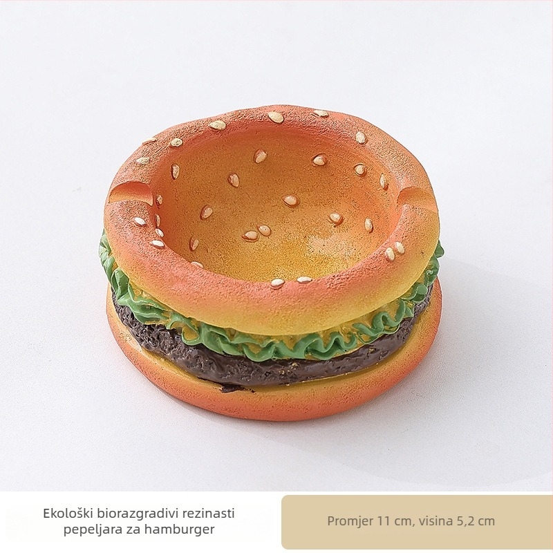 Pepeljara s temom Tart od jaja, burger i pizza, slatka dekorativna figura za dnevni boravak od smole (Materijal: Smola; Marka: Ding ni; Stil: Slatko; Poklon: Ne)