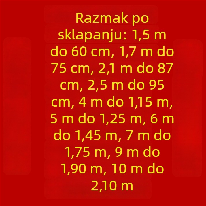 Teleskopski štap od nehrđajućeg čelika za mrežu za ribolov (teleskopski, nehrđajući čelik, ojačana konstrukcija)