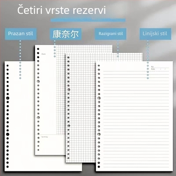 Učenički bilježnica s uklonjivim jezgrom (B5, 60 listova, 26/20 rupa)