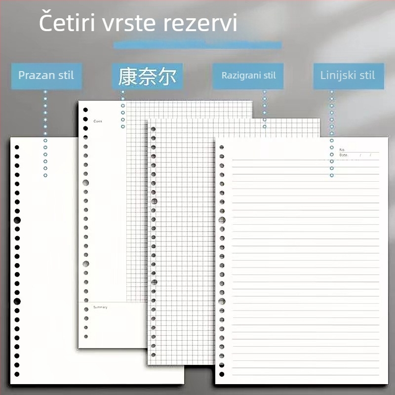 Učenički bilježnica s uklonjivim jezgrom (B5, 60 listova, 26/20 rupa)