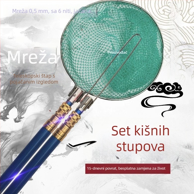 Dvjebrani štap mreže od stakloplastike – set, neproširuje