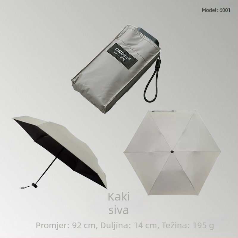PARACHASE kišobran za sunce s UV zaštitom, petokraki i šestokraki sklopivi, kompaktan i prenosan