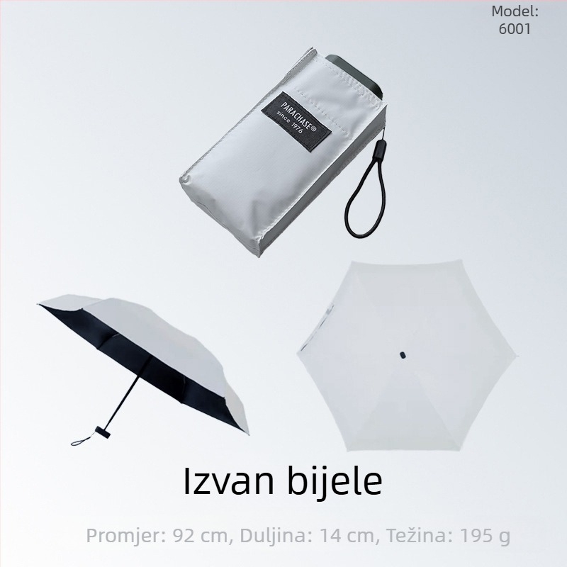 PARACHASE kišobran za sunce s UV zaštitom, petokraki i šestokraki sklopivi, kompaktan i prenosan
