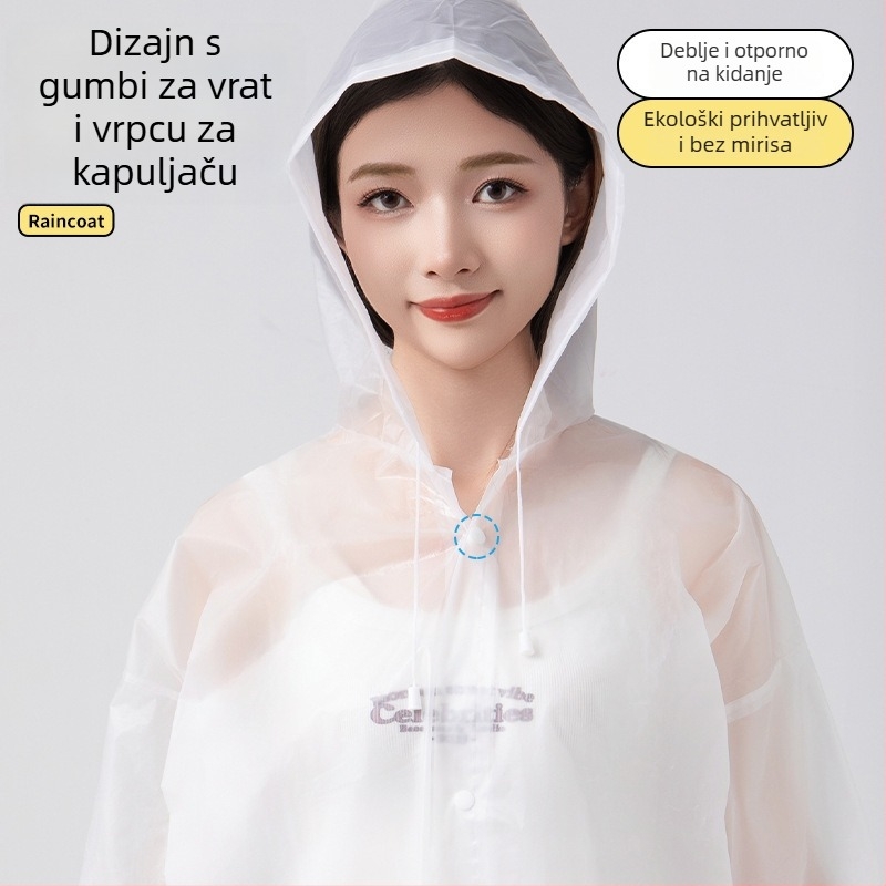 Pončo za kišu za odrasle — debeli EVA materijal, višekratna upotreba, za jednu osobu, planinarenje i vožnju biciklom, prijenosno (debel EVA; jedna osoba; planinarenje i biciklizam)