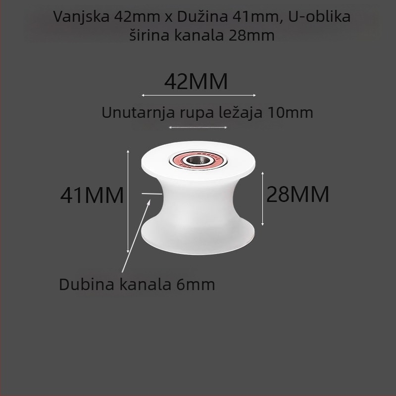 Najlonska rolna s U-žlijebom za vrata i prozore