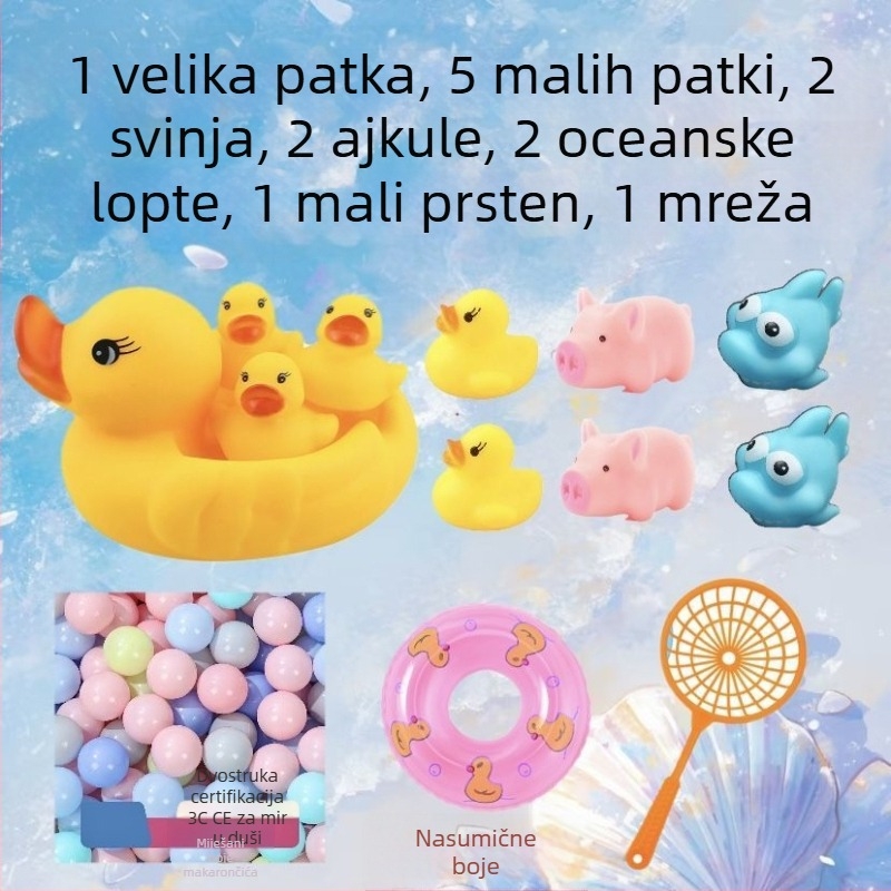Set igračaka za kupanje za bebe sa zvukovima patkica — PVC materijal, za uzrast 0–3 godine