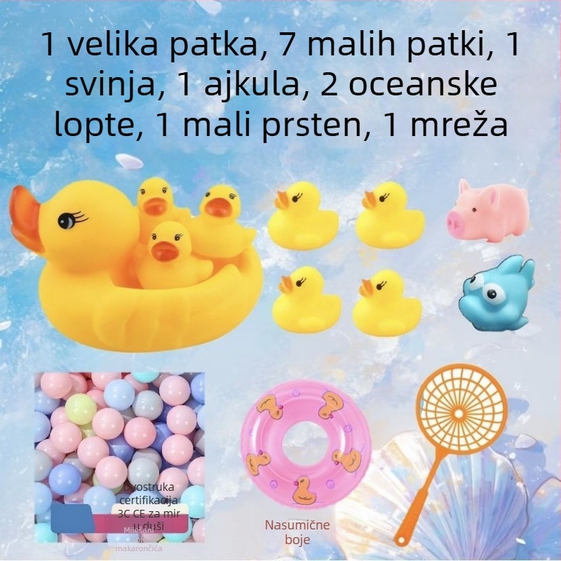 Set igračaka za kupanje za bebe sa zvukovima patkica — PVC materijal, za uzrast 0–3 godine