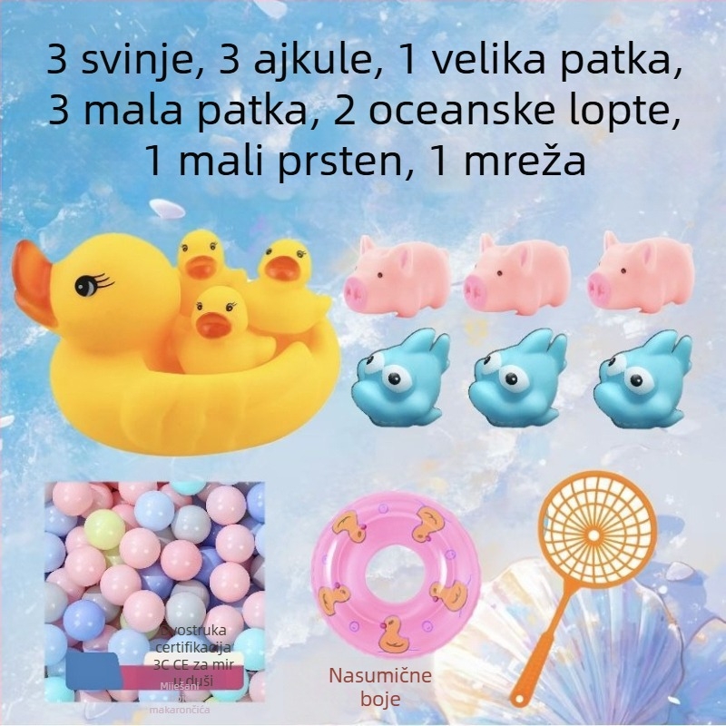 Set igračaka za kupanje za bebe sa zvukovima patkica — PVC materijal, za uzrast 0–3 godine