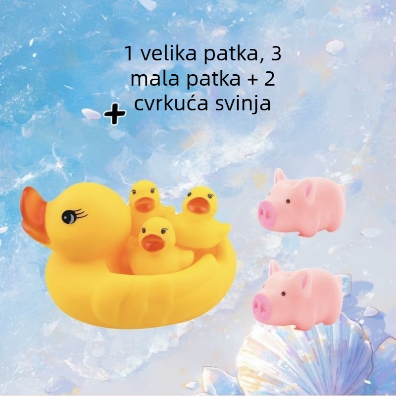 Set igračaka za kupanje za bebe sa zvukovima patkica — PVC materijal, za uzrast 0–3 godine