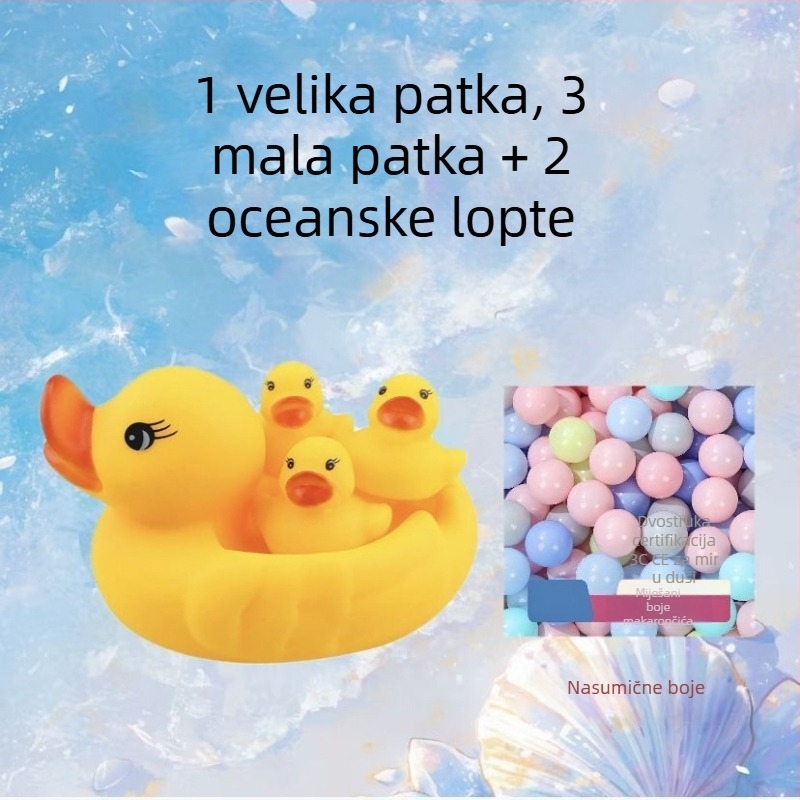 Set igračaka za kupanje za bebe sa zvukovima patkica — PVC materijal, za uzrast 0–3 godine