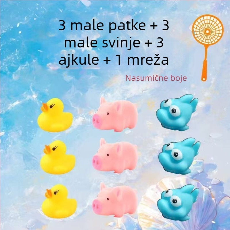 Set igračaka za kupanje za bebe sa zvukovima patkica — PVC materijal, za uzrast 0–3 godine