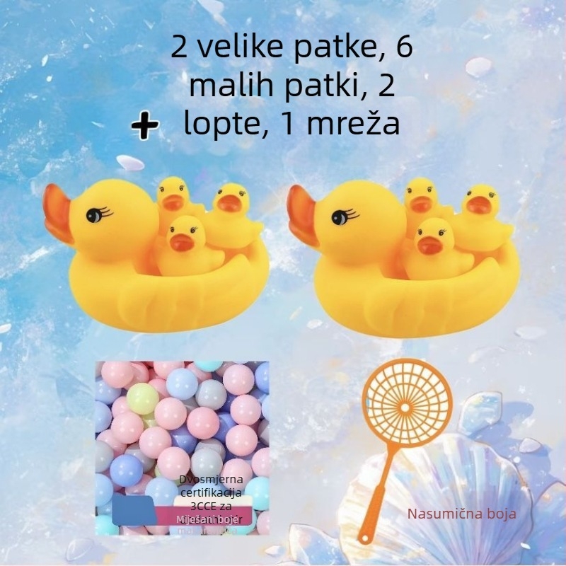 Set igračaka za kupanje za bebe sa zvukovima patkica — PVC materijal, za uzrast 0–3 godine