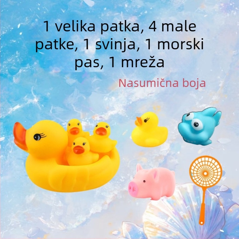 Set igračaka za kupanje za bebe sa zvukovima patkica — PVC materijal, za uzrast 0–3 godine