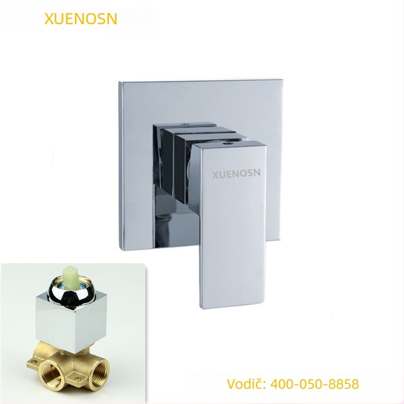 Zatvoren zidni tuš miješalica bakrenog, kvadratnog oblika, trocjevni miješajući ventil, keramicki jezgre ventil