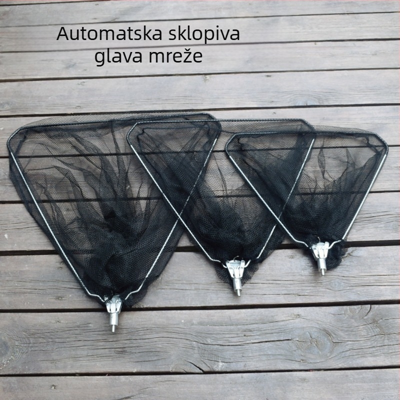 Trokutna sklopiva ribolovna mreža - nano mreža, lagana, anti-zaklapanje; Materijal mreže: 1