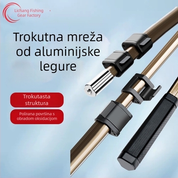 Aluminijski trokutasti mrežni štap s polugom zatvaračem, teleskopski pozicijski štap 1,5–3 m, ribolovna oprema