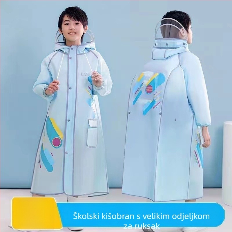 Dječji EVA kišni kaput - potpuno vodootporan pončo za djecu, višekratna upotreba, mogućnost logotipa