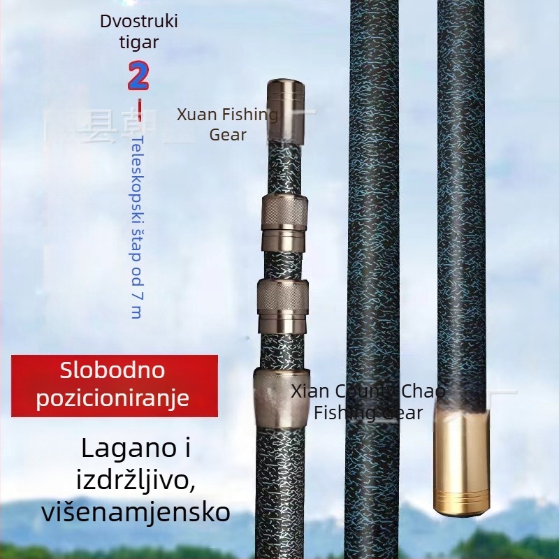 Teleskopska štapa za branje voća s mrežom od vlakana stakla