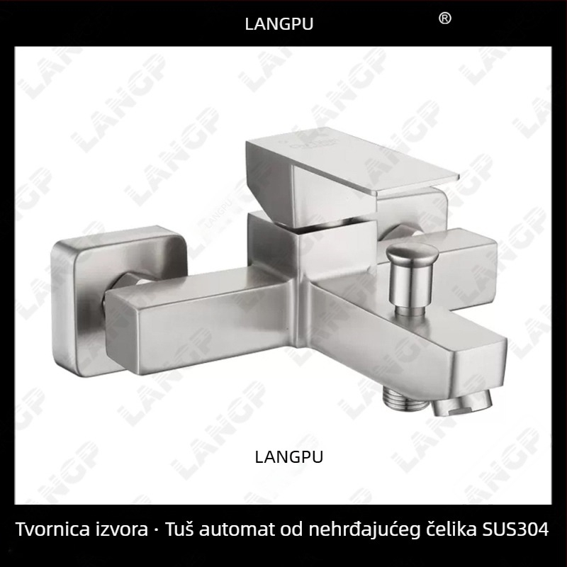 Skrivena zidna trostruka miješalica od nehrđajućeg čelika, keramički cartridge, površina s vlaknastom teksturom