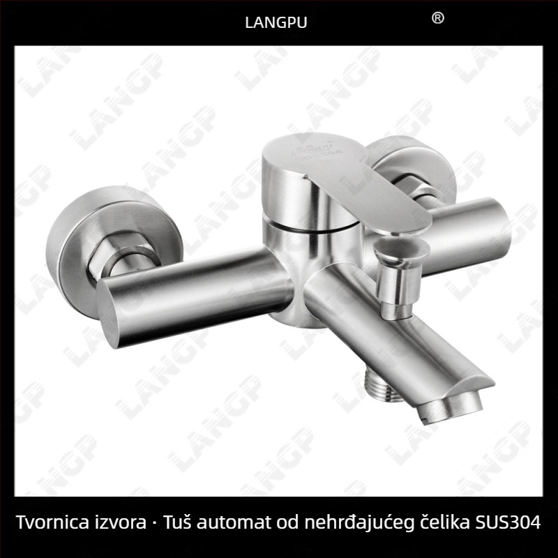 Skrivena zidna trostruka miješalica od nehrđajućeg čelika, keramički cartridge, površina s vlaknastom teksturom