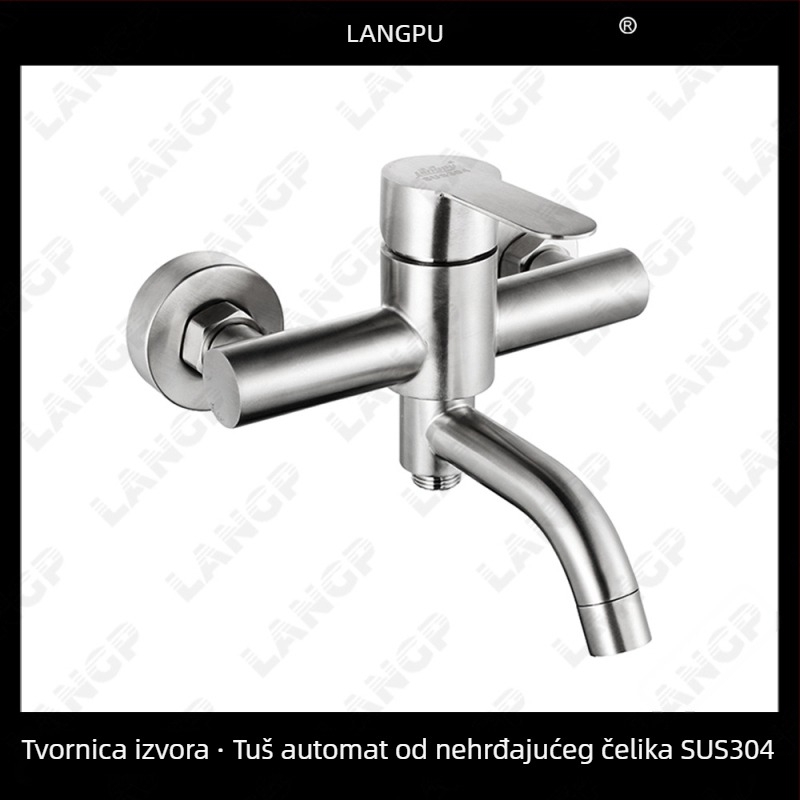 Skrivena zidna trostruka miješalica od nehrđajućeg čelika, keramički cartridge, površina s vlaknastom teksturom