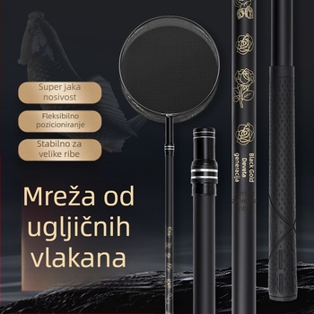 Teleskopski štap za mrežu za ribolov od karbonskih vlakana – ultra lagan, ultra čvrst, 9. generacija, komplet set