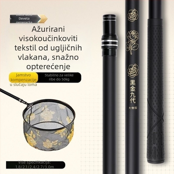 Teleskopski štap za mrežu za ribolov od karbonskih vlakana – ultra lagan, ultra čvrst, 9. generacija, komplet set