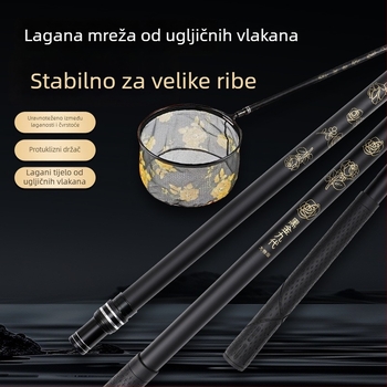 Teleskopski štap za mrežu za ribolov od karbonskih vlakana – ultra lagan, ultra čvrst, 9. generacija, komplet set