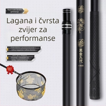 Teleskopski štap za mrežu za ribolov od karbonskih vlakana – ultra lagan, ultra čvrst, 9. generacija, komplet set
