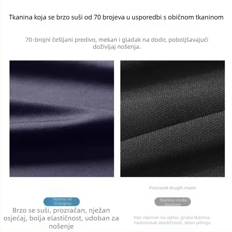 Duga rukava majica za trčanje, prozračna, brzo sušeća, poliester visoke elastičnosti, zaštita od sunca, pogodna za jesenske treninge