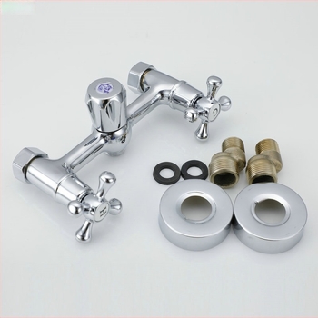 Tuš miješalica s dvostrukim upravljanjem, bakreno tijelo, 0–80°C, navojni priključak, bakreno jezgro