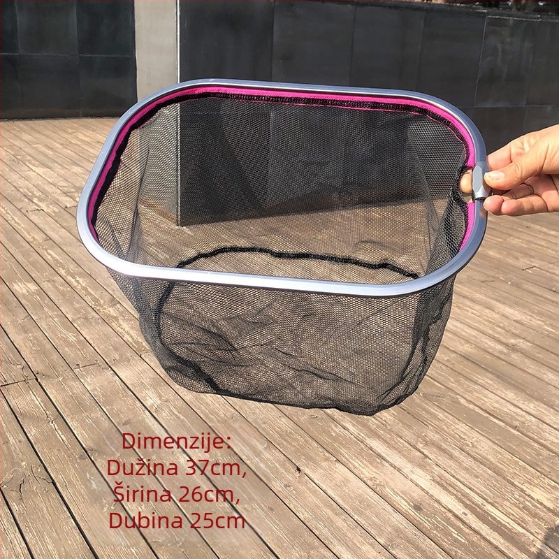 Ultra lagana aluminijska glava mreže za ribolov, četvrtastog oblika, gumom prekrivena mreža, nosivost 8 kg, dubina 25 cm, komplet za natjecanja