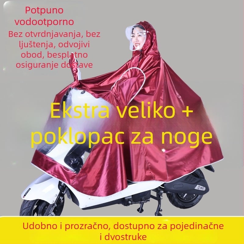 Pončo za kišu za električni motocikl – za odrasle, moderan stil vožnje, zaštita lica, za jednu osobu
