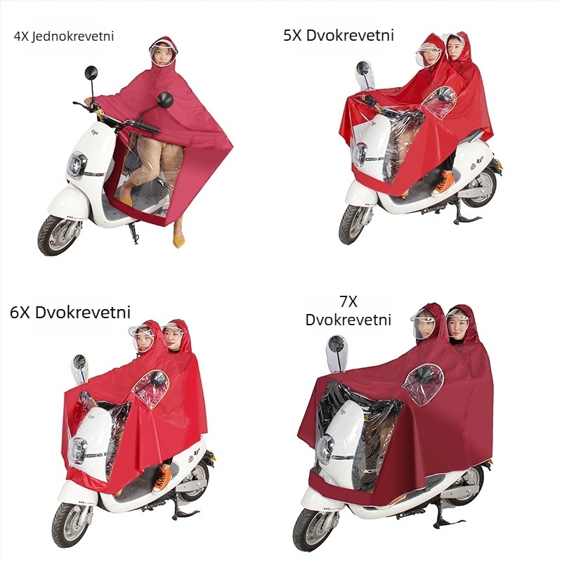 Pončo za kišu za električni motocikl – za odrasle, moderan stil vožnje, zaštita lica, za jednu osobu