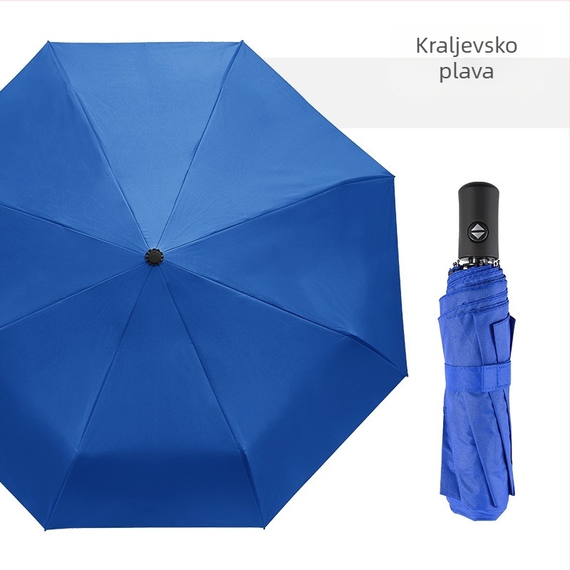 Automatski se otvara sklopivi kišobran s 8 rebara, 190T tkanina, UV zaštita UPF > 50, mogućnost ispisa logotipa