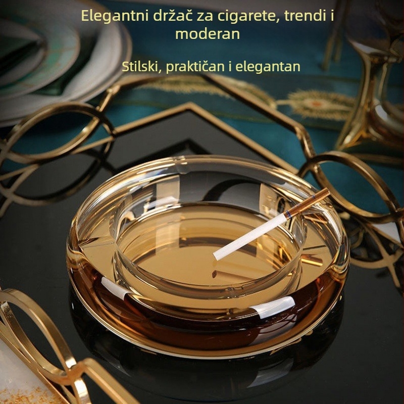 Stakleni pepelnjak, okruglog oblika, moguć tisak loga, potpuno prilagodljiv, višekratna upotreba