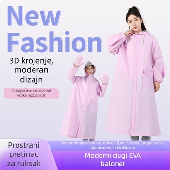 Pono kiša za odrasle, EVA tkanina, za motocikl/električno vozilo, s integriranom kapuljom s dvostrukim obodom