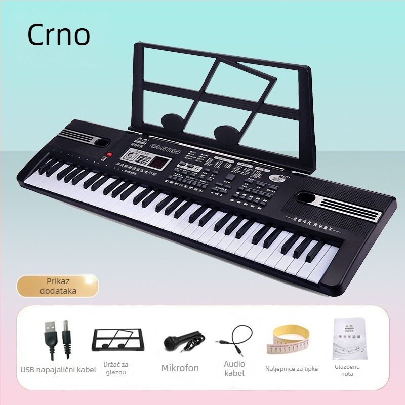 61-klavijenski elektronički organ za ranu edukaciju, PVC materijal, Golden Age, za djecu od 4 do 6 godina