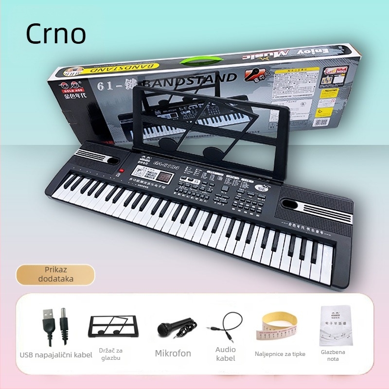 61-klavijenski elektronički organ za ranu edukaciju, PVC materijal, Golden Age, za djecu od 4 do 6 godina