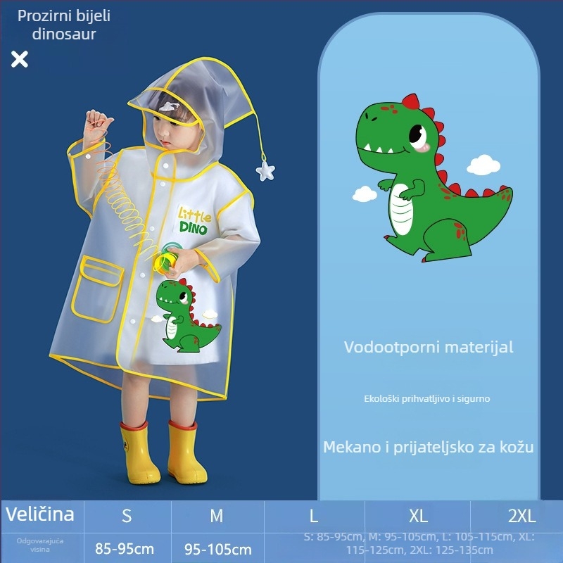 Dječji kišni kaput-pončo s karikaturnim dizajnom, PEVA tkanina, za djecu, otisak loga, Beimei
