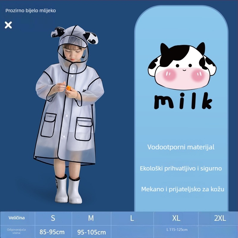 Dječji kišni kaput-pončo s karikaturnim dizajnom, PEVA tkanina, za djecu, otisak loga, Beimei