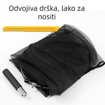 Riblja mreža od nehrđajućeg čelika, s finim mrežicama, promjer prstena 30, dubina mreže 1,5 m, nosivost 20
