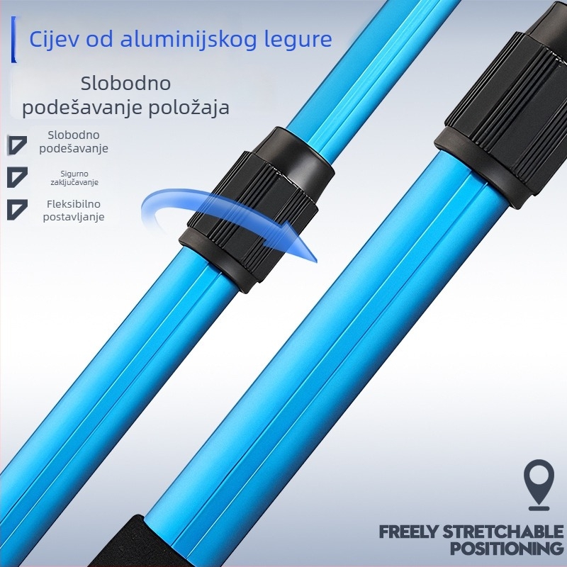 Sklopiva mreža za ribolov s aluminijskim okvirom i silikoniziranim mrežom, promjer otvora 31 cm, dubina mreže 35 cm, proširiva, nosivost 3 kg