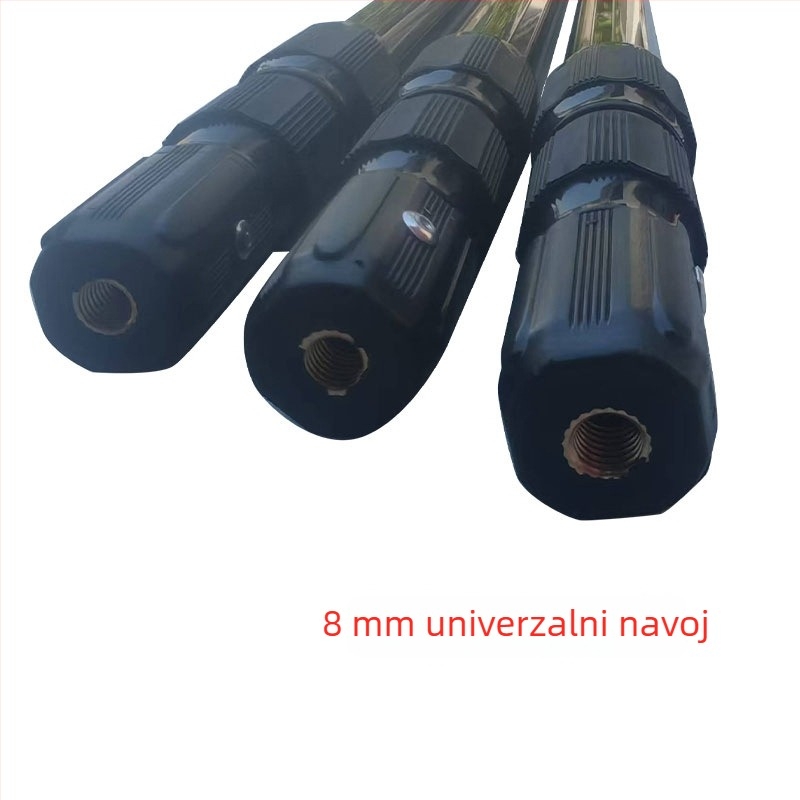 Štap za mrežu za ribolov od aluminijske legure, proširiv i prilagodljiv, višedijelna konstrukcija s modularnim spojevima, smeđa boja