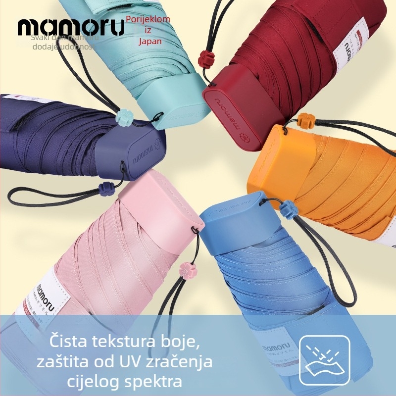 UV zaštitni kišobran za sunce i kišu sa šestokrakom aluminijskim okvirom, tkanina 210T, UPF >50, ručno otvaranje, sklopni i prijenosni