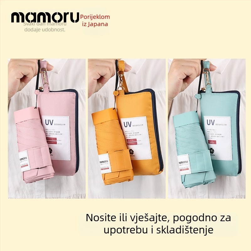 UV zaštitni kišobran za sunce i kišu sa šestokrakom aluminijskim okvirom, tkanina 210T, UPF >50, ručno otvaranje, sklopni i prijenosni