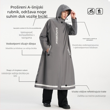 Kišni pončo za odrasle, dugačak, cijelo tijelo pokrivenost, Chun yafang tkanina, 0.23 mm debljina, PVC ljepilo vodootporni sloj, mogućnost prilagodbe