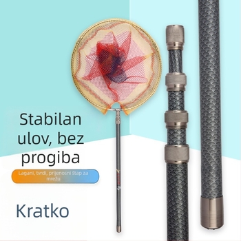 Fiberglas teleskopska palica za mrežu za ribolov, 6 dijelova, ultra lagana 440 g